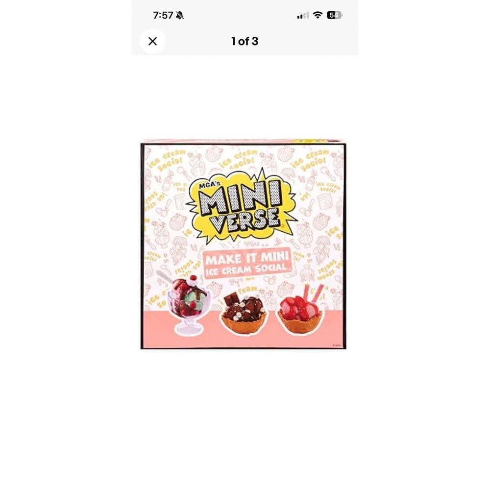 HTF New MGA's Miniverse Make It Mini Ice Cream Social 30 Pieces